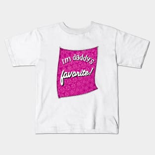 Funny Saying I'm Daddy's Favorite On A Beautiful Pink Pattern Kids T-Shirt